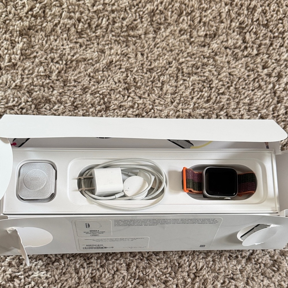 Apple Smartwatch with Black and Orange Band